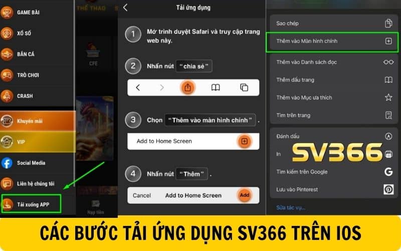 Các bước tải ứng dụng SV366 trên IOS